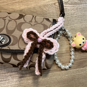 Sugar Bow Keychain (Baby Pink/Chocolate)