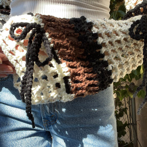 Tied Up Bolero Shrug (Speckled Ivory/Black/Brown)