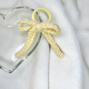 Crochet Hair Bows (Light Yellow)