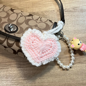 Sweetheart Charm Pouch (Baby Pink/White)