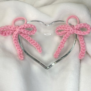 Crochet Hair Bows (Pink)