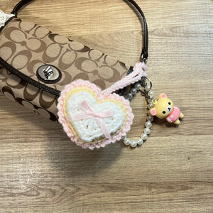 Sweetheart Charm Keychain (Light Yellow/Baby Pink/White)