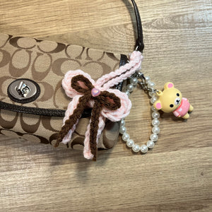 Sugar Bow Keychain (Baby Pink/Chocolate)