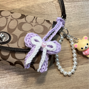 Sugar Bow Keychain (Lavender/White)