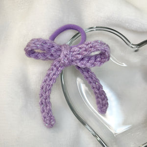 Crochet Hair Bows (Sparkle Lilac)