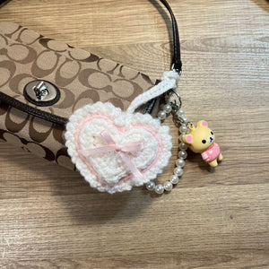 Sweetheart Charm Pouch (Baby Pink/White)