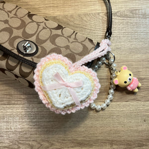 Sweetheart Charm Keychain (Light Yellow/Baby Pink/White)