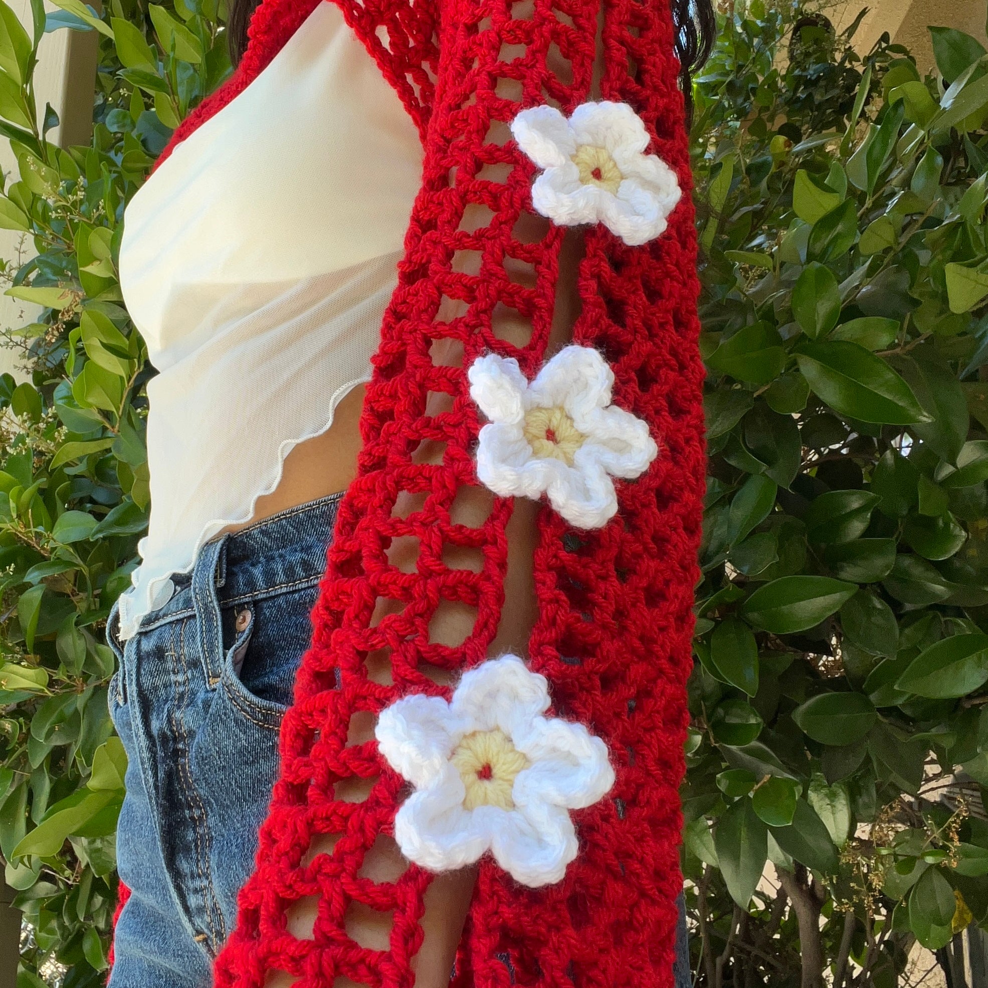 Oopsie Daisy Bolero Shrug 2 (Red/White)