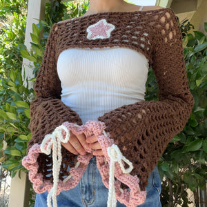 Fairy Flare Sleeve Shrug (Strawberry Chocolate)