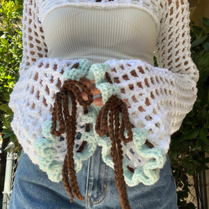 Fairy Flare Sleeve Shrug (Baby Blue/Chocolate)