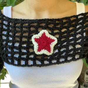 Fairy Flare Sleeve Shrug (Black/Dark Red)