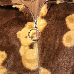 YELLO BEAR HUG FUR COAT BROWN フェイクファーコート - www