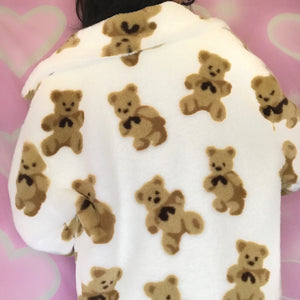 Bear Hugs Fluffy Jacket (White)